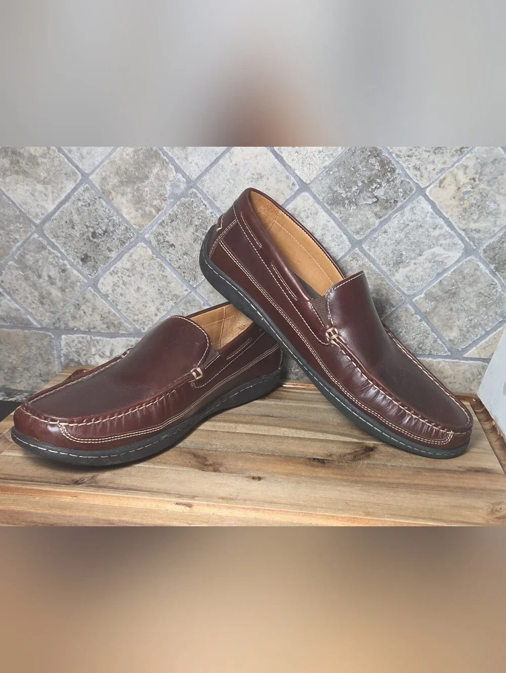 Johnston & Murphy Men's Fowler Venetian Loafer 25-8343 Mahogany 11 M